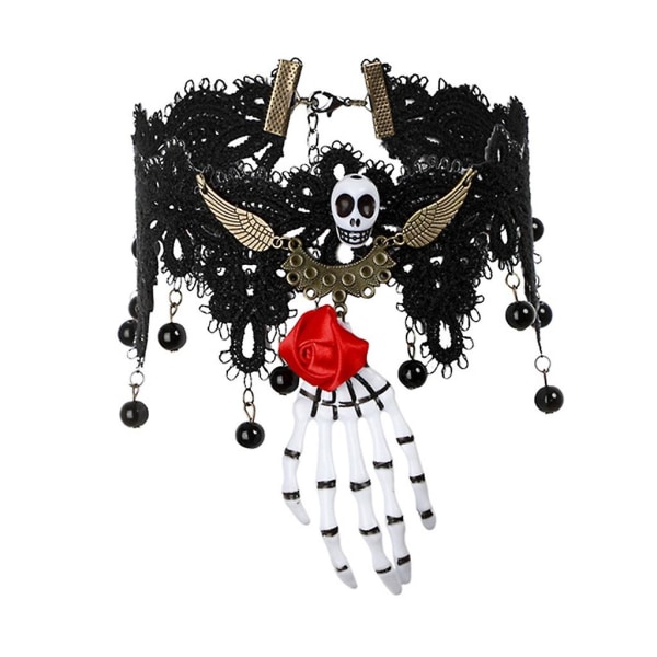 Skull Pannebånd Day Of The Dead Gothics Hairband Cosplay Costume Hodepynt For Kvinner Menn Halloween Fest Hårdekorasjoner (FMY)