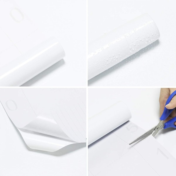 Glitter selvklæbende tapet 60cm X 500cm Hvid Sticky Back Plast Vandtæt kontaktpapir (FMY)