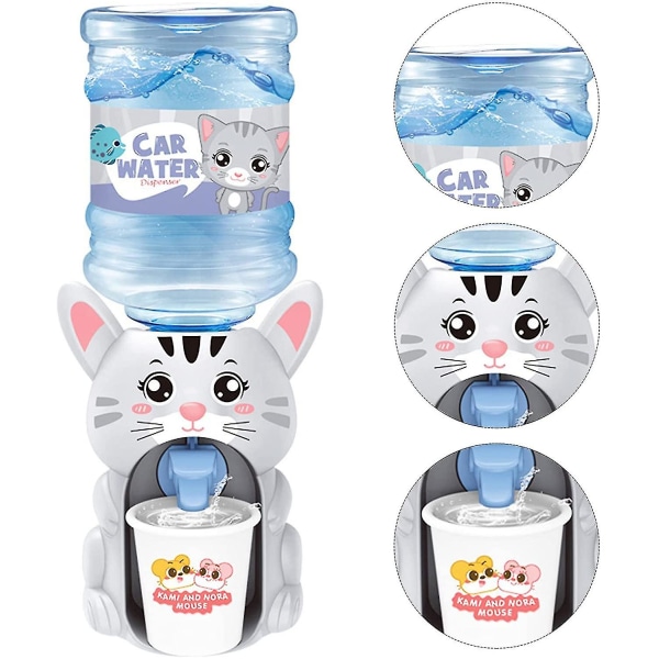 Mini vanddispenser til børn Dejlig tegneserie Piggy Frog Vandmaskine Børn Drikkevand Springvand Legetøj til børn (kat) (FMY)