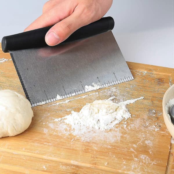 Deigskrape i rustfritt stål - Deigseparator - Brødhakker - Kake - Pizzakutter (FMY)