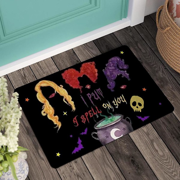Hocus Pocus Halloween Halkskyddsmatta Bokstavstryck Entrédörr Golvmatta Festdekoration Matta (FMY) B
