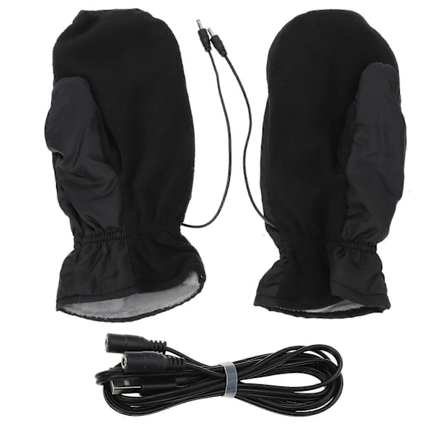 Uppvärmda Vantar Elektrisk Handvärmare Uppvärmda Motorcykelhandskar Julgåva Vantar För Kallt Väder Usb Uppvärmda Vantar  (FMY) Black 25x12cm