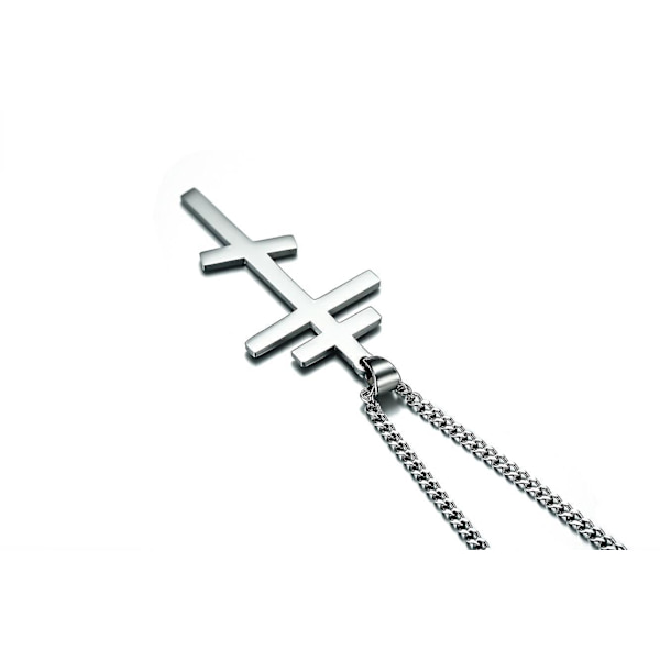 Vantage ortodoksinen ristiriipus miesten kaulakoru - kristillinen symboli ruostumattomasta teräksestä bysanttilainen risti korut  (FMY) silver