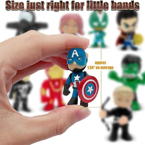 20 stk/sæt Marvel Avengers Superhelte Figur Legetøj Samlerobjekt Model Mini Figur Sæt Kage Topper Dekoration Party Favor Supplies Gaver (FMY)