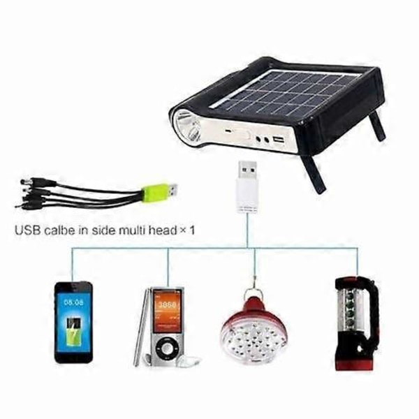 Bärbart solpanelkraftsystem USB-laddningsgenerator Camping med kabel (FMY)