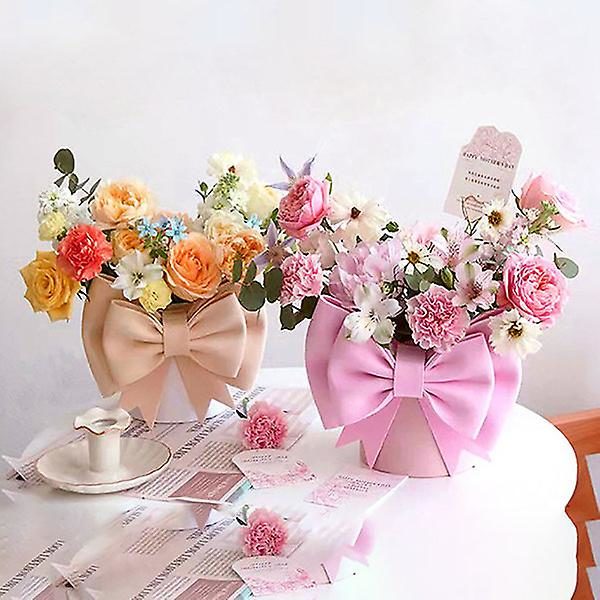 1:a Blomlåda Rosbukettaskar Runda Ask För Blomsterarrangemang (FMY) Beige