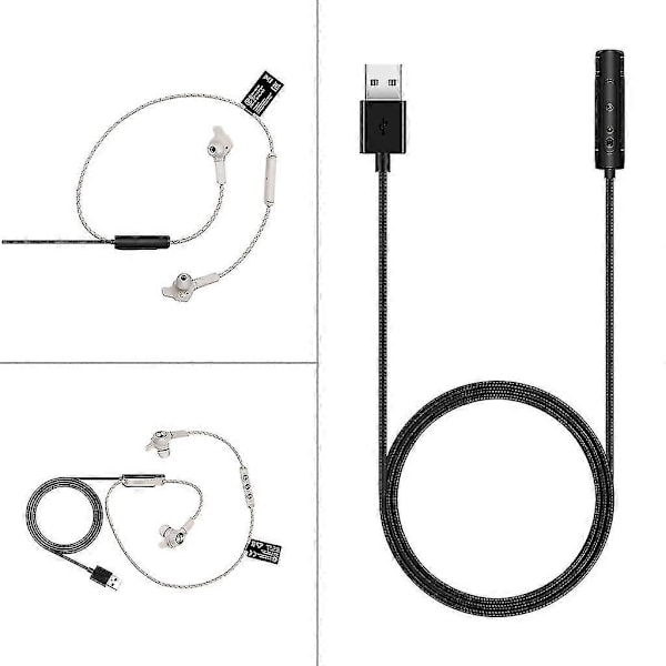 Robust USB-laddningskabel för Bang & Olufsen Beoplay E6 Trådlösa Hörlurar (FMY)