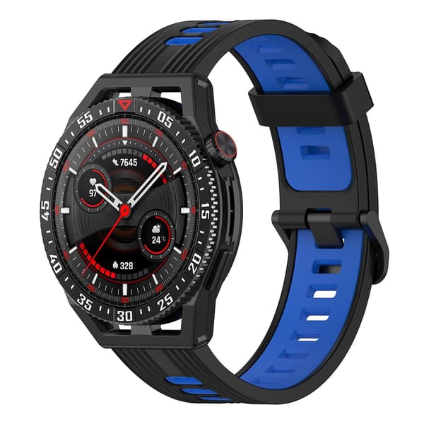 Vertikal silikonklockarmband för Garmin Forerunner 255  (FMY) Black Blue