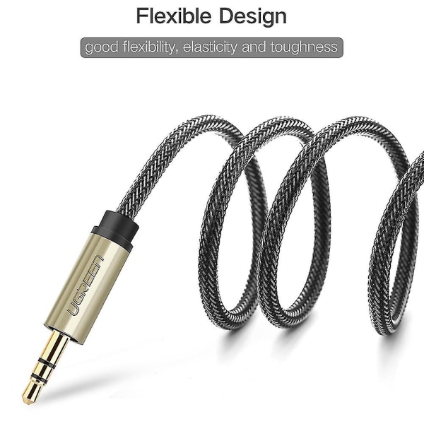 Ugreen 40793 3 meter 3,5 mm Aux 1/8&quot; TRS hann til 2 x 6,35 mm 1/4&quot; TS hann Y-kabelsplitter for mobiltelefoner/forsterkere/hjemmekino (FMY)
