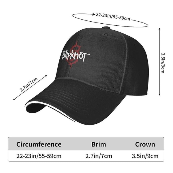 Klassisk Slipknots Rock Roll Band Baseball Cap for kvinner og menn pustende Heavy Metal Music Dad Hat Performance (FMY) Gray Baseball Cap