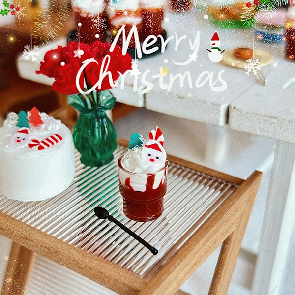 1/12 Dockhus Miniatyr Jul Choklad Dryck Modell För Dockhus Dekoration Tillbehör Barn Lek Leksaker (FMY) one size