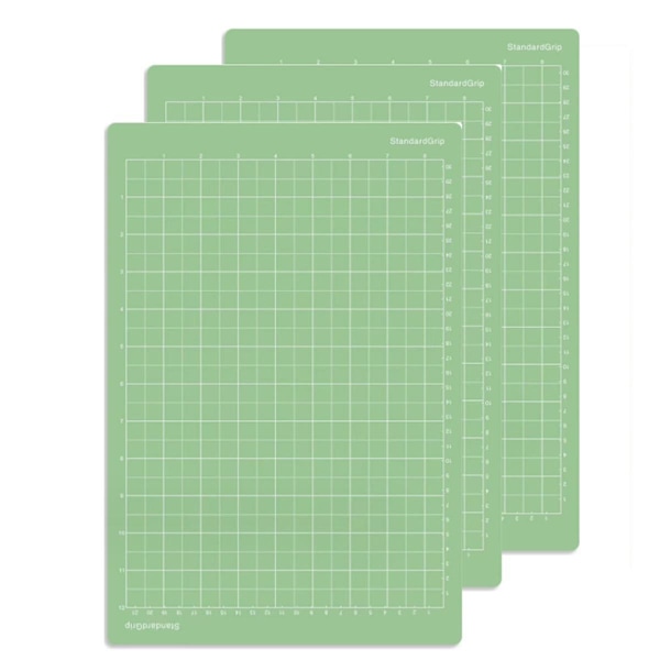 Skärmatta för Cricut Joy Xtra 3-pack ersättningssortiment standardgrepp lätt grepp starkt grepp självhäftande skärmmattor  (FMY) green