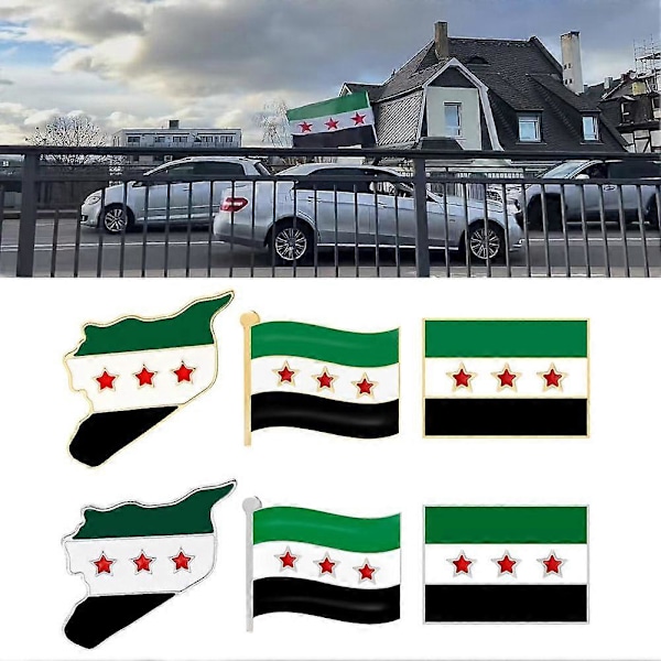 Syyrian itsenäisyyden vapauden lippu -rintaneula Syyrialainen rintakoru (FMY) Style1