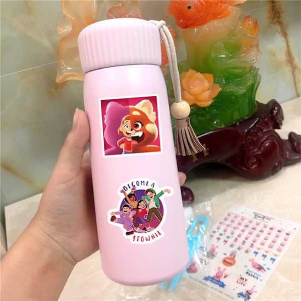 50 kpl Tarra Kääntyy Punainen Sarjakuva Graffiti PVC Itsekiinnittyvä Muistikirja Vesi Kuppi Tarra Koti Dekor  (FMY) Mix Color