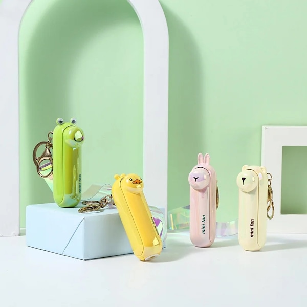 Søt Mini Vifte Kipas Bærbar Hånd Fold Seng Office USB Lading Batteri Bord Pult Kjøling(FMY) Pink