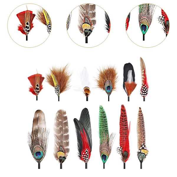 Hattefjer Cowboy Hat Feather til Fedora Hatte Kostume Julefest Hatte Style A (FMY) Style D Total length 10cm-15.5cm