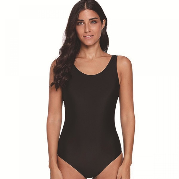 Naisten yksiosaiset uimapuvut Print Criss Cross Back Swimsuits Athletic Swimwear, musta, 2xl (FMY)