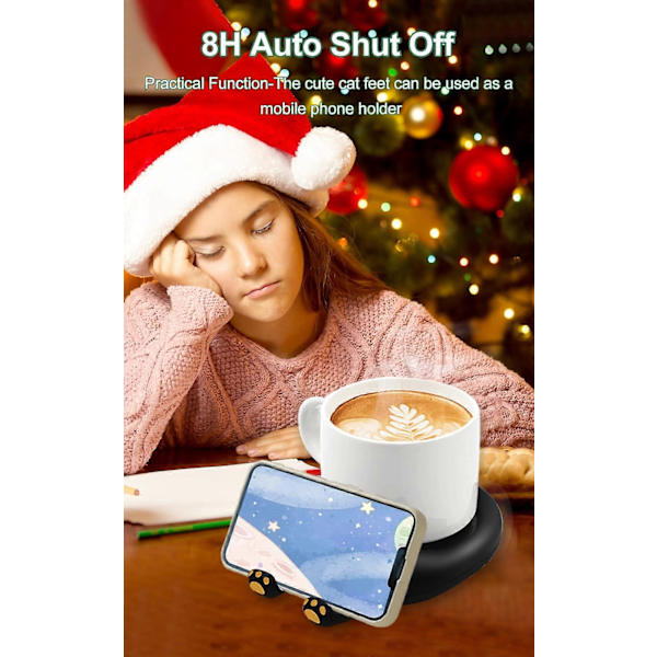 Kaffekoppvärmare för skrivbord, Smart dryckeskoppvärmare med 3 temperaturinställningar, Kaffevärmare för kaffeälskare, Perfekt (FMY) pink