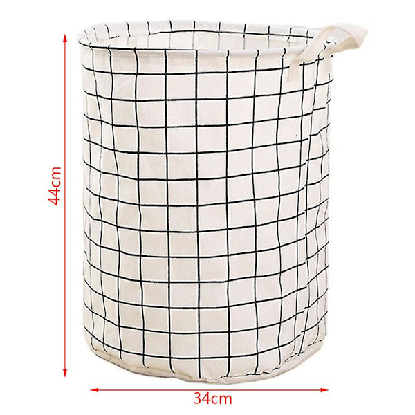 Stor Tvättkorg Rund Smutsig Kläder Vikbar Hink Förvaring Tunna Organizer (FMY) White 1pc