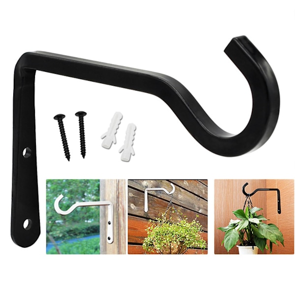 2 st Plant Hanger Rostfri Hängande Blomkrukor Krokar Enkel Installation Fågelmatarekrok för Utomhus Jikaixiang  (FMY) White
