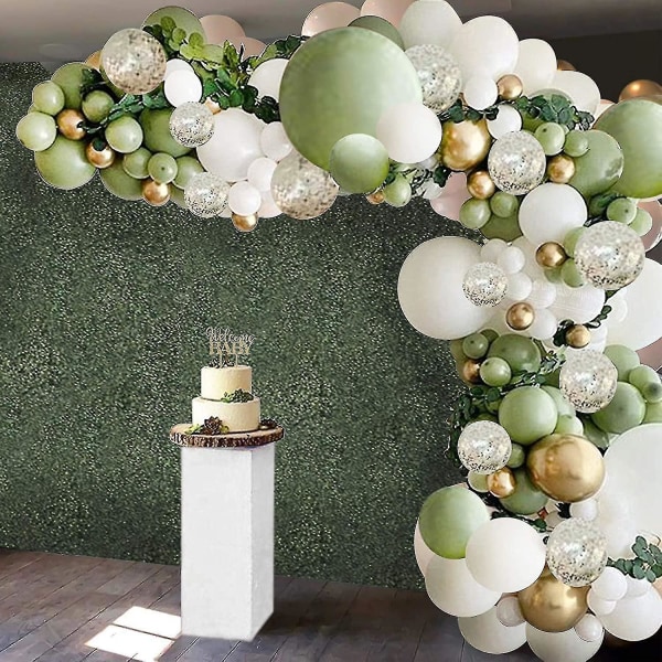 127 st Olivgröna ballonger Arch Garland Kit - Vit Olivgrön Guld Konfettiballonger Set för bröllopsfödelsedag Baby Shower Party Dekorationer (FMY)
