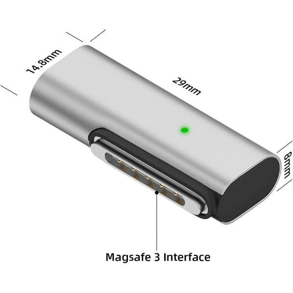 140W 90 Asteen USB-C Magneettinen 3 Latausadapteri Yhteensopiva Pro 2023:n (M2, 14/16 Tuumaa), For  (FMY)