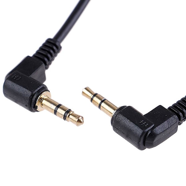Spiral Audiokabel Jack Højre Vinkel 90 Grader 3,5 mm Jack Aux Kabel (FMY) Black
