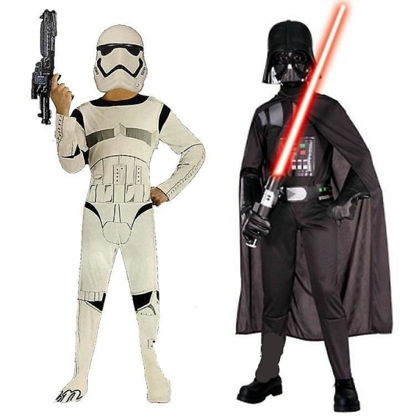 Barnekostyme fra karneval - Star Wars Storm Trooper Darth Vader Anakin Skywalker - Barn Cosplay-festdrakt - Kappe og maske (FMY) Black M*Star Wars