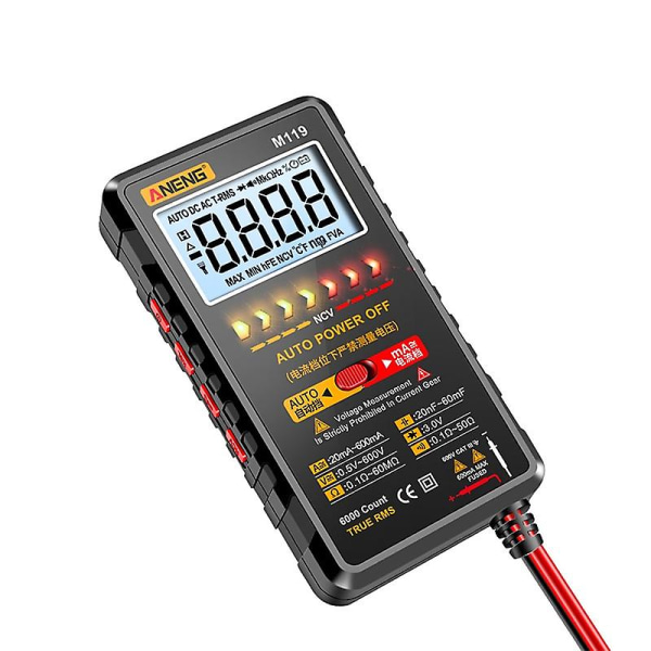 Digital Multimeter 6000 Count Universal Meter Elektrisk Tester Multitester AC/DC Voltmeter Amperemeter (FMY)