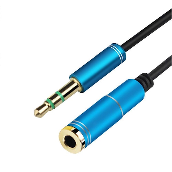 1/2/3m Han til Hun 3,5 mm Audio Aux Hovedtelefon Kabel Forlængelse Stereoledning (FMY) Blue 1M