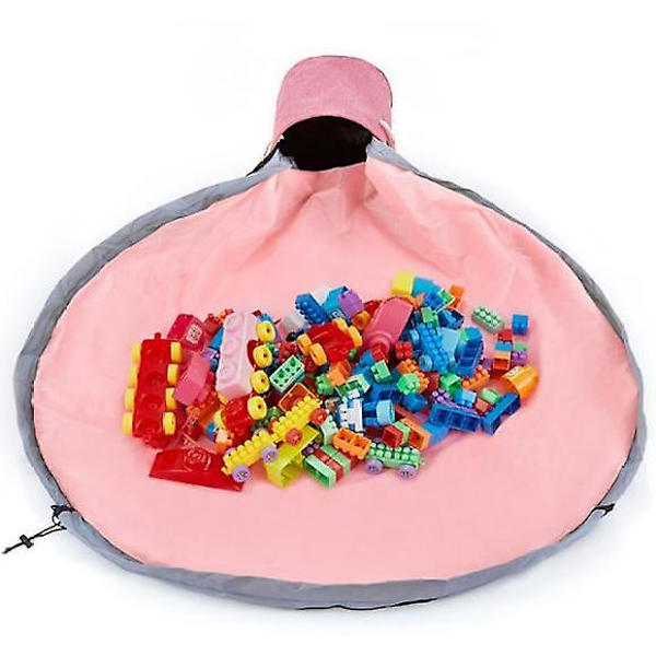 Lekeoppbevaringspose, Rask Oppbevaringsbøtte, Utendørs Babyteppe  (FMY) pink