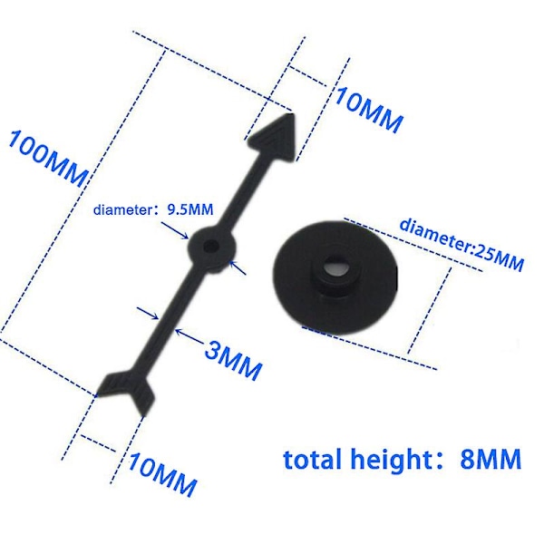 6 st Spinnare 10CM Plast Roterande Pilpekare DIY Brädspel Barnleksakstillbehör (FMY) MULTI