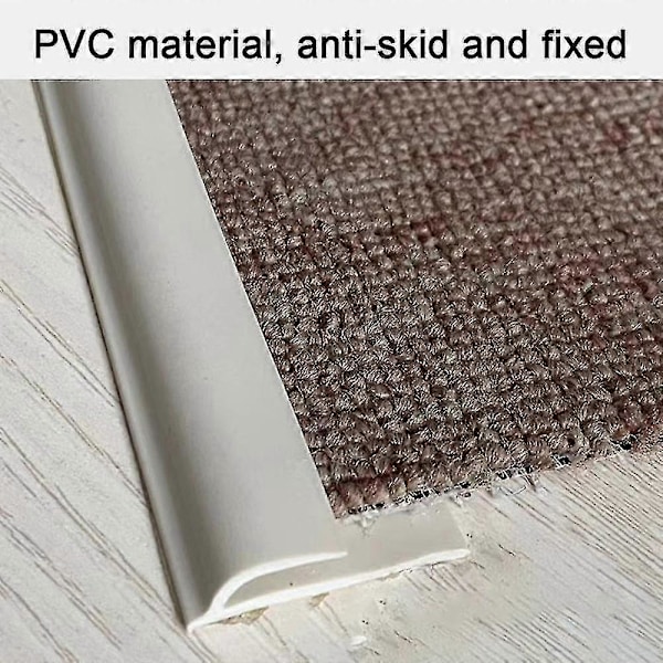 2 metriä reunalistaa - PVC-maton reunalista - kumilattian siirtymälista - itseliimautuva T-lista (FMY) Beige