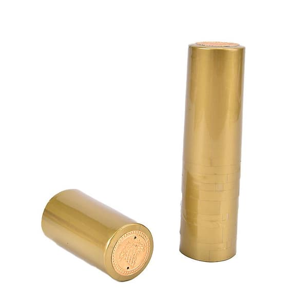 100 st Krympslangar för Vinflaskor, Värmeförseglande Lock (FMY) Gold 100pcs
