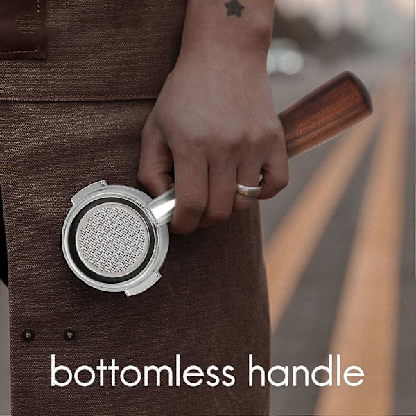 58mm Pohjaton Portafilter Ruostumaton Teräs Ammattimainen Espressokahvikone 2 Kupin Suodattimella (FMY)