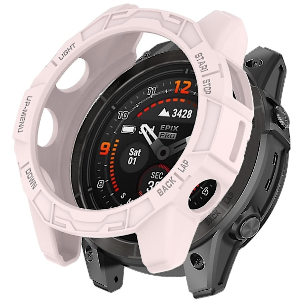 TPU Klockfodral för Garmin Epix Pro (gen 2) 47mm/Fenix 7 Pro/Fenix 7, Repskyddande Ihåligt Skydd (FMY) Light Pink