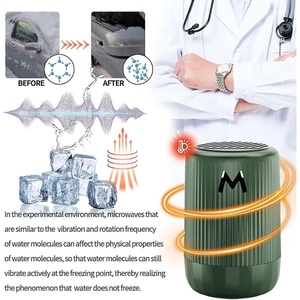 Ajoneuvo-mikroaalto-molekyylinen jäänpoistolaite, kannettava ajoneuvoon asennettu mikroaaltotehokas jäänsulatuslaite, kiinteä aromaterapia-jäänpoistokuppi (FMY) Black