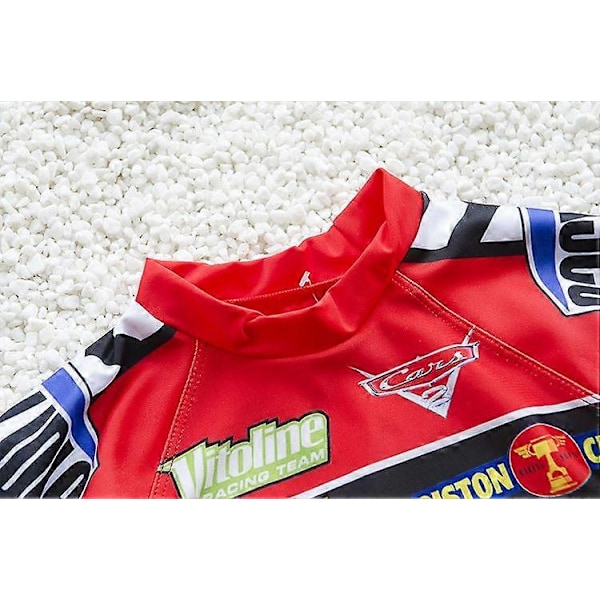 \"Bilar McQueen Pojkar Baddräkter 3-delat Set Barn Simskjorta Barn Badkläder Pojkar Delad Blå Baby Baddräkt\" (FMY) 1 L(6T)