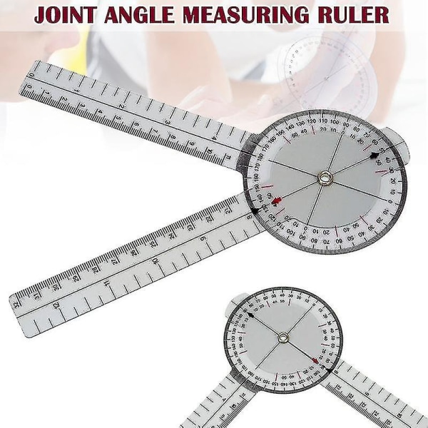 Kalibreret Goniometer Medicinsk Ledlinjal 360 Graders Vinkelmåler (1 stk, Klar Farve) (FMY)