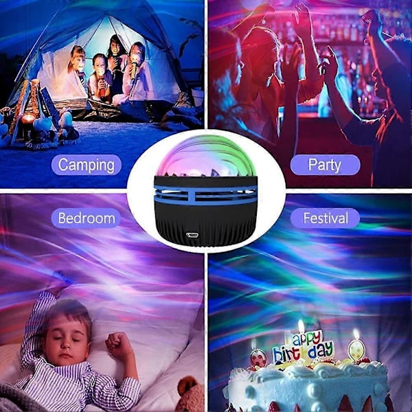 Aurora Projektor Nordlys LED Natlampe Genopladelig Galaxy Stjerne (FMY)