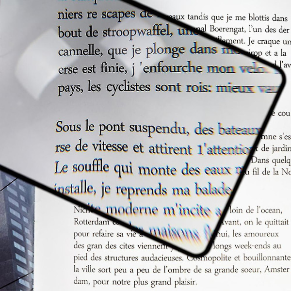 3x suurennuslasi Kirjanmerkki iso suurennuslevy koko sivun lukuapukirja, suuri linssi (FMY)