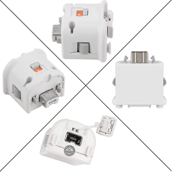 2 Motion Plus Adapter Sensor til Wii Remote Controller, Motion Plus Adapter Accelerator Erstatning til Wii Motion Plus Adapter (FMY) White