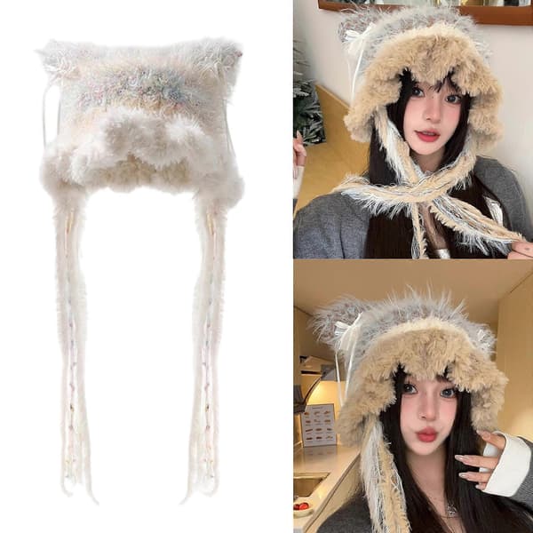 Mångsidig Snömössa Höst Öronvärmare Mössa Resevänlig Mössa Konstnärlig Ungdomsmössa för Vintersporter och Resor brun (FMY) Beige