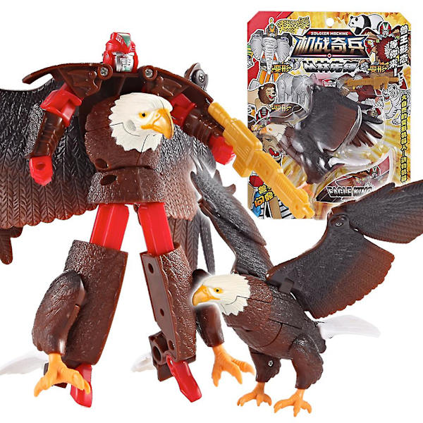 Læringsmæssige Transformer Dyr Robot Actionfigur Legetøj Gave Til Børn Småbørn Dyrefigurer Model Transformation Legetøj  (FMY) Eagle