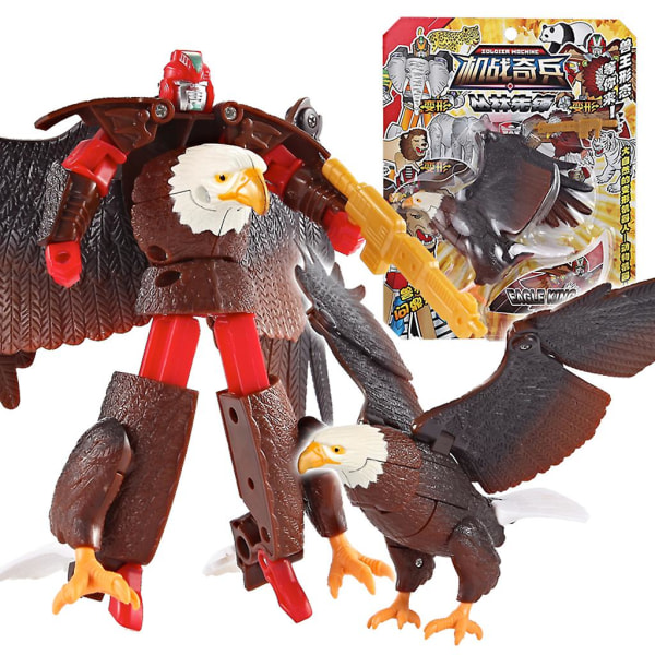 Pedagogisk Transform Djur Robot Action Figur Leksak Gåva För Barn Småbarn Djurfigurer Modell Transformation Toy (FMY) Eagle