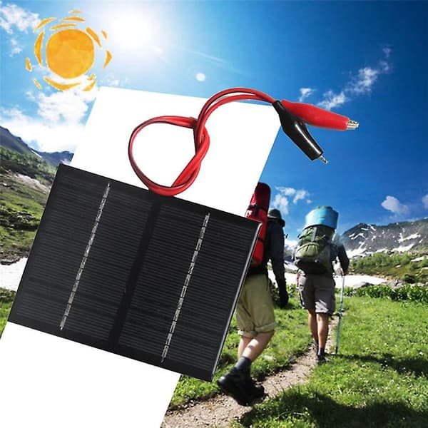 12V 1,5W solcellepanel med klips ladesystem polykrystallinsk solcellepanel for små strømapparater (FMY) Black