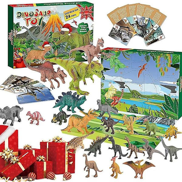 Dinosaurie Adventskalender 24 Dagar Dinosaurie Julnedräkning Kalender Leksaker Dino Leksak Julgåva För Pojkar Flickor 3 År Gamla  (FMY) B
