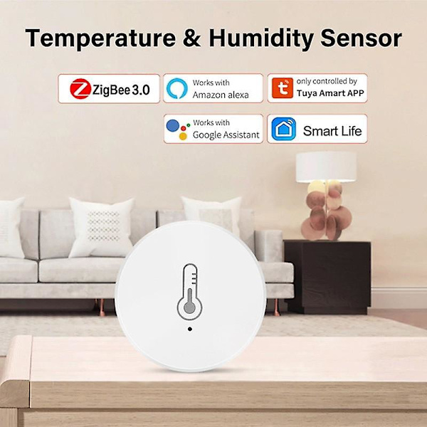 Zigbee Trådløs Temperatur- & Luftfugtighedssensor Indendørs Termometer Og Hygrometer Fjernmonitor (FMY)