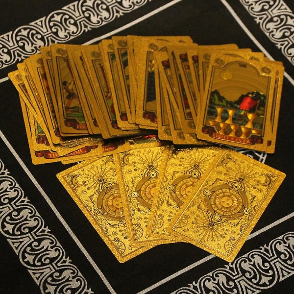 Luksuriøs gullfolie Tarot Oracle-kort Divinasjon Skjebne Høy kvalitet Tarot Deck-kort  (FMY) Gold one  size