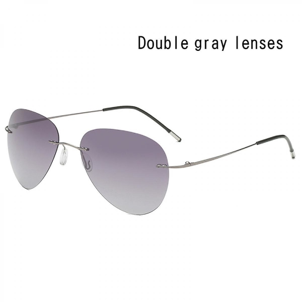 Solglasögon Ultralätt ramlösa hopfällbara titan lätta solglasögon Padda för män körspegel polariserade solglasögon (FMY)